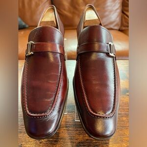 Magnanni Lino Buckle Loafer Shoes Mens US 9.5 M 15061 Brown Leather Spain Strap